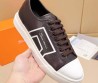 Мужские кожаные кеды Santoni коричневые 2025