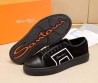 Мужские замшевые кеды Santoni черные 2025