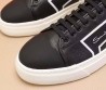 Мужские кожаные кеды Santoni черные 2025