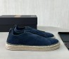 Мужские замшевые кеды Ermenegildo Zegna синие с плетеной подошвой 2025