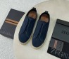Мужские замшевые кеды Ermenegildo Zegna синие с плетеной подошвой 2025