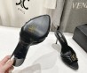 Женские кожаные мюли Saint Laurent черные с острым носком каблук 9 см 2025
