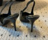 Женские кожаные туфли Saint Laurent черные каблук 9,5 см 2025