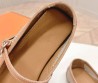 Женские кожаные балетки Hermes с сеткой коричневые 2025