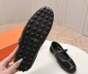 Женские кожаные балетки Hermes с сеткой черные 2025