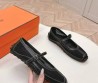 Женские кожаные балетки Hermes с сеткой черные 2025