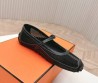 Женские кожаные балетки Hermes с сеткой черные 2025