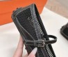 Женские кожаные балетки Hermes с сеткой черные 2025