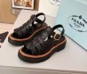 Женские кожаные сандалии Prada черные 2025