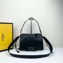 Женская кожаная сумка Fendi черная 27х10х8 2025