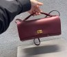 Женская кожаная сумка Balenciaga бордовая 27х14х5 2025