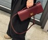 Женская кожаная сумка Balenciaga бордовая 27х14х5 2025