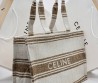 Женская текстильная сумка Celine бежевая в полоску 40х28 2025