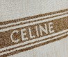 Женская текстильная сумка Celine бежевая в полоску 40х28 2025