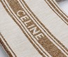 Женская текстильная сумка Celine бежевая в полоску 40х28 2025