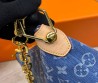 Женская кожаная сумка Louis Vuitton синяя 32х26 2025