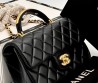 Женская кожаная сумка Chanel черная 20х12 2025