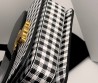 Женская кожаная сумка Celine черная с белым в клетку 22х16 2025