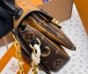 Женская кожаная сумка Louis Vuitton коричневая с логотипами 22х13х7 2025