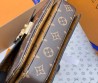 Женская кожаная сумка Louis Vuitton коричневая с логотипами 22х13х7 2025