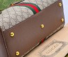 Женская комбинированная сумка Gucci коричневая 33х19 2025