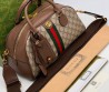 Женская комбинированная сумка Gucci коричневая 33х19 2025