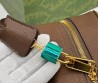 Женская комбинированная сумка Gucci коричневая 33х19 2025