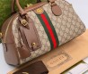 Женская комбинированная сумка Gucci коричневая 33х19 2025