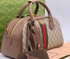 Женская комбинированная сумка Gucci коричневая 33х19 2025