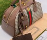 Женская комбинированная сумка Gucci коричневая 33х19 2025