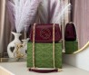 Женская кожаная сумка Gucci бордовая лакированная 21х13 2025