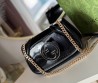 Женская кожаная сумка Gucci черная лакированная 21х13 2025