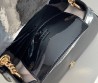 Женская кожаная сумка Gucci черная лакированная 21х13 2025