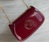 Женская кожаная сумка Gucci бордовая лакированная 26х16 2025