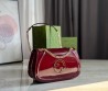 Женская кожаная сумка Gucci бордовая лакированная 26х16 2025