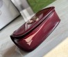 Женская кожаная сумка Gucci бордовая лакированная 26х16 2025