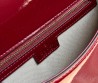Женская кожаная сумка Gucci бордовая лакированная 26х16 2025