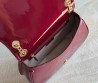 Женская кожаная сумка Gucci бордовая лакированная 26х16 2025