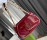 Женская кожаная сумка Gucci бордовая лакированная 26х16 2025