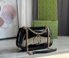 Женская кожаная сумка Gucci черная лакированная 26х16 2025