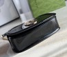 Женская кожаная сумка Gucci черная лакированная 26х16 2025