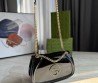 Женская кожаная сумка Gucci черная лакированная 26х16 2025