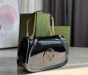 Женская кожаная сумка Gucci черная лакированная 26х16 2025