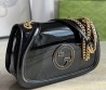 Женская кожаная сумка Gucci черная лакированная 26х16 2025