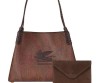 Женская кожаная сумка Etro коричневая 32х23 2025