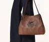 Женская кожаная сумка Etro коричневая 32х23 2025