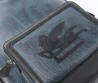 Мужской кожаный рюкзак Etro синий с узором 40х30 2025