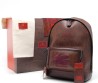 Мужской кожаный рюкзак Etro коричневый с узором 40х30 2025