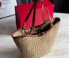 Женская соломенная сумка Valentino бежевая 45х31х30 2025