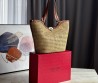 Женская соломенная сумка Valentino бежевая 45х31х30 2025